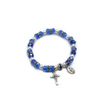 Carregue a imagem na visualização da galeria, Pulseira cristã da Cruz do Jesus, pulseiras de cristal frisadas, joias vintage, presentes religiosos para mulheres e homens, 3 cores
