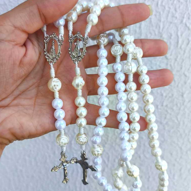 Terço Pescoço Nossa Senhora Aparecida Resplendor Perola